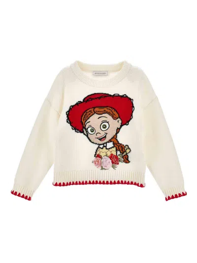 Monnalisa Sweater Kids Color Yellow Cream In White