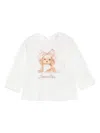 Monnalisa Puppy-bow Top In White