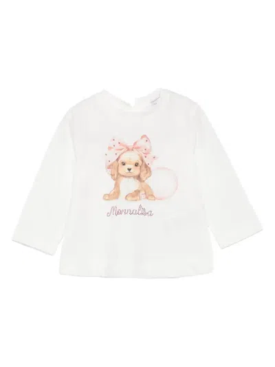 Monnalisa Babies' Puppy-bow Top In White