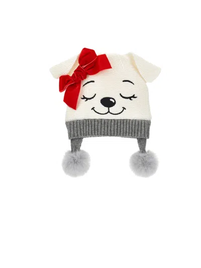 Monnalisa Babies'   Puppy Hat With Bow In White