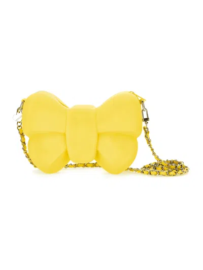 Monnalisa Pvc Bag With Bow In Yellow