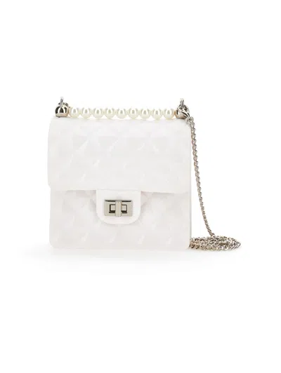 Monnalisa Kids'   Pvc Bag With Pearls In Cream