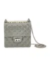 Monnalisa Pvc Bag With Pearls In Grey