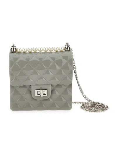 Monnalisa Pvc Bag With Pearls In Green