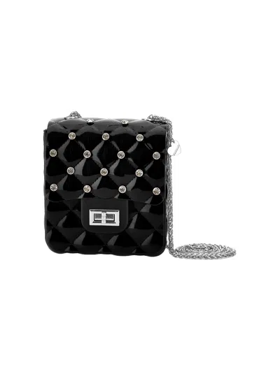 Monnalisa Kids'   Pvc Bag With Rhinestones In Black