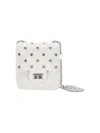 Monnalisa Pvc Bag With Rhinestones In Cream