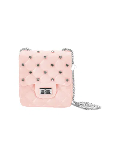 Monnalisa Kids'   Pvc Bag With Rhinestones In Rosa Fairy Tale