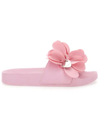 Monnalisa Kids'   Pvc Sandals With Petals In Rosa Fairy Tale