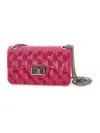 Monnalisa Pvc Shoulder Bag In Fuchsia + Grey