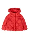 Monnalisa Quilted Bow-detail Jacket In Red