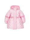Monnalisa Quilted Coat With Hood In Rosa Fairy Tale