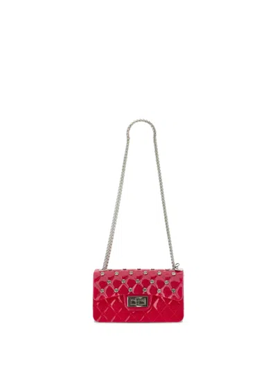 Monnalisa Kids' Quilted Crystal-embellished Shoulder Bag In Red