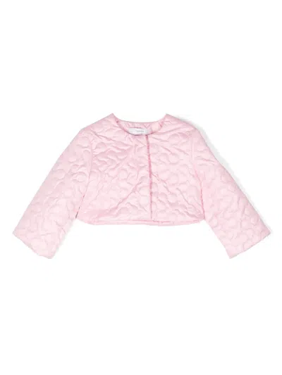 Monnalisa Kids' Quilted-finish Jacket In Pink