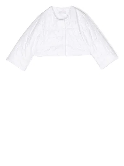 Monnalisa Kids' Quilted-finish Padded Jacket In White