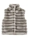 Monnalisa Plush Vest In Gray