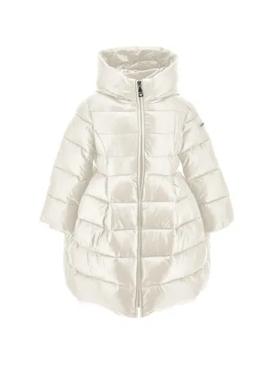 Monnalisa Kids' Quilted Hooded Jacket In White