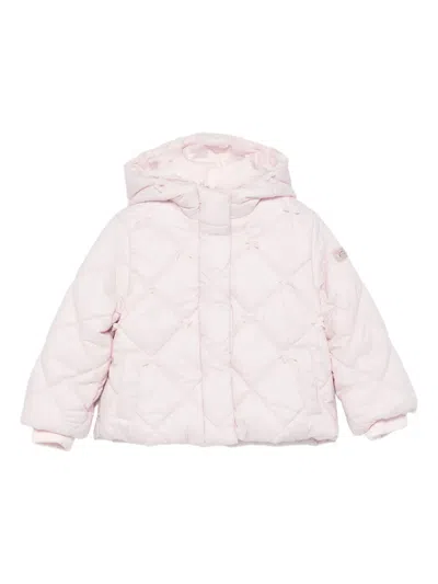 Monnalisa Babies' Quilted Hooded Jacket In Pink