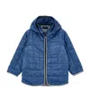 Monnalisa Quilted Lightweight Jacket In Blue