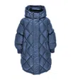 Monnalisa Long Padded Satin-style Jacket In Blue