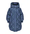 Monnalisa Long Padded Satin-style Jacket In Blue