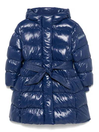 Monnalisa Kids' Quilted Padded Coat In Blue