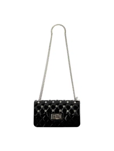 Monnalisa Babies'   Quilted Pvc Bag In Black