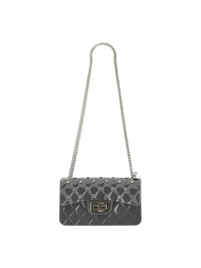 Monnalisa Babies'   Quilted Pvc Bag In Medium Grey