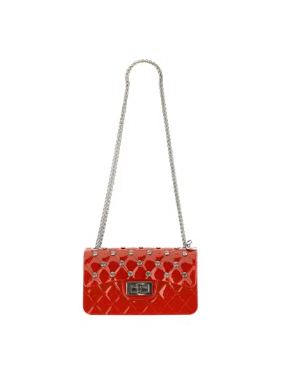 Monnalisa Babies'   Quilted Pvc Bag In Ruby Red