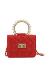 Monnalisa Quilted Shoulder Bag In Red