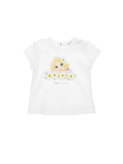 Monnalisa Kids'   Rapunzel Jersey Maxi T-shirt In White