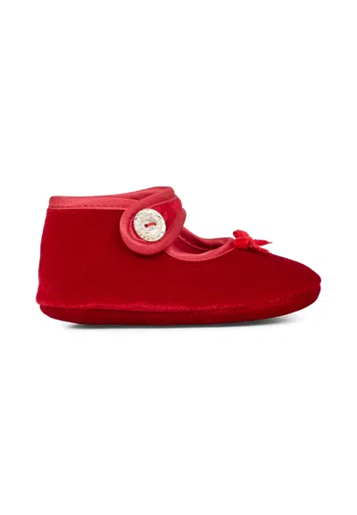 Monnalisa Kids' Red Ballet Shoes For Baby Girl With Bow