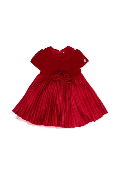 Monnalisa Red Dress For Baby Girl With Roses