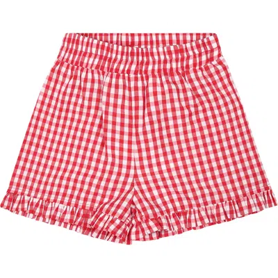 Monnalisa Red Shorts For Baby Girl With Logo