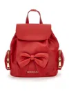 Monnalisa Regenerated Leather Backpack In Ruby Red