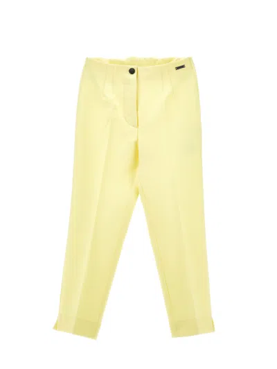 Monnalisa Kids'   Regular Crepe Trousers In Light Yellow