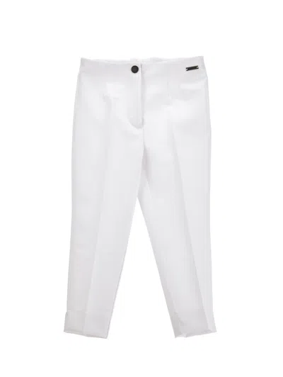 Monnalisa Regular Crepe Trousers In White