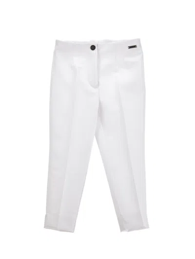 Monnalisa Kids'   Regular Crepe Trousers In White