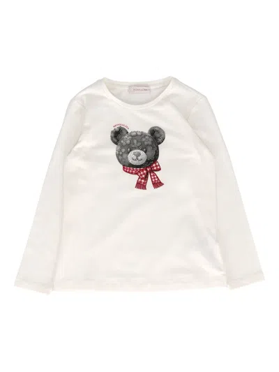Monnalisa Regular Tee Bear Fiore Je In White