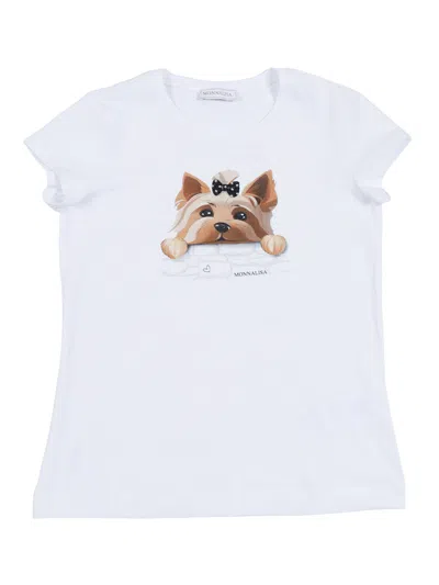 Monnalisa Regular Tee Little Dog Je In White