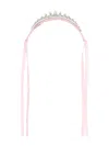 Monnalisa Rhinestone And Velvet Tiara In Light Pink