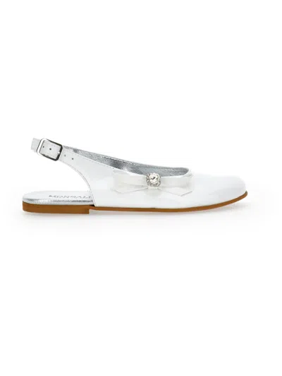 Monnalisa Kids'   Rhinestone Bow Ballerina In White