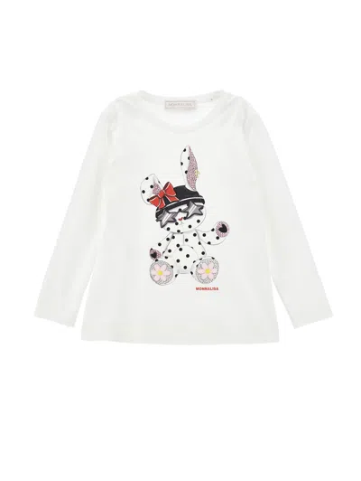 MONNALISA MONNALISA  RHINESTONE BUNNY T-SHIRT