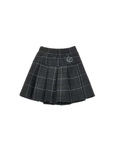 Monnalisa Kids'   Rhinestone Check Skirt In Black
