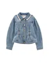 Monnalisa Rhinestone Denim Jacket In Blue
