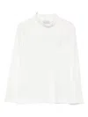 Monnalisa Rhinestone-embellished High-neck Top In White