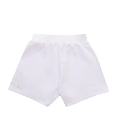 Monnalisa Rhinestone-embellished Jersey-texture Shorts In White