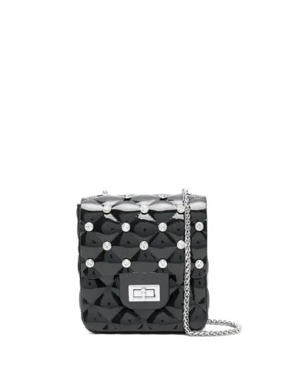 Monnalisa Kids' Rhinestone-embellished Shoulder Bag In Black