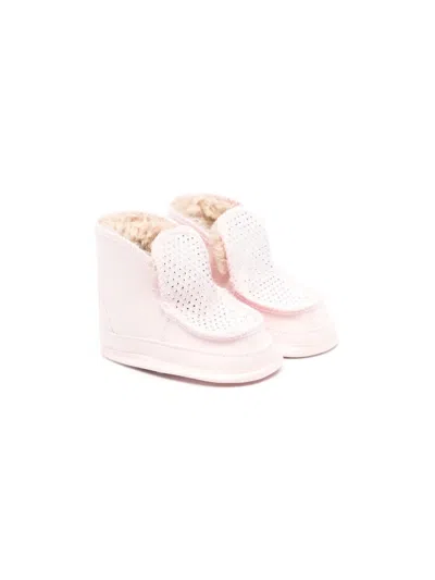 Monnalisa Babies' Rhinestone-embellished Suede Boots In Pink