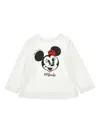 Monnalisa Minnie Rhinestone Jersey T-shirt In White