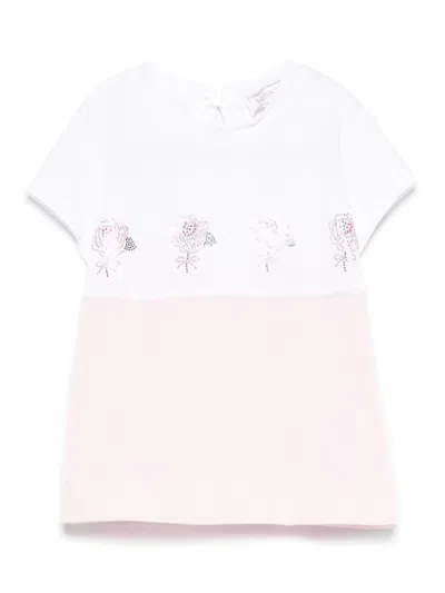 Monnalisa Babies' Rhinestone-embellished T-shirt In White